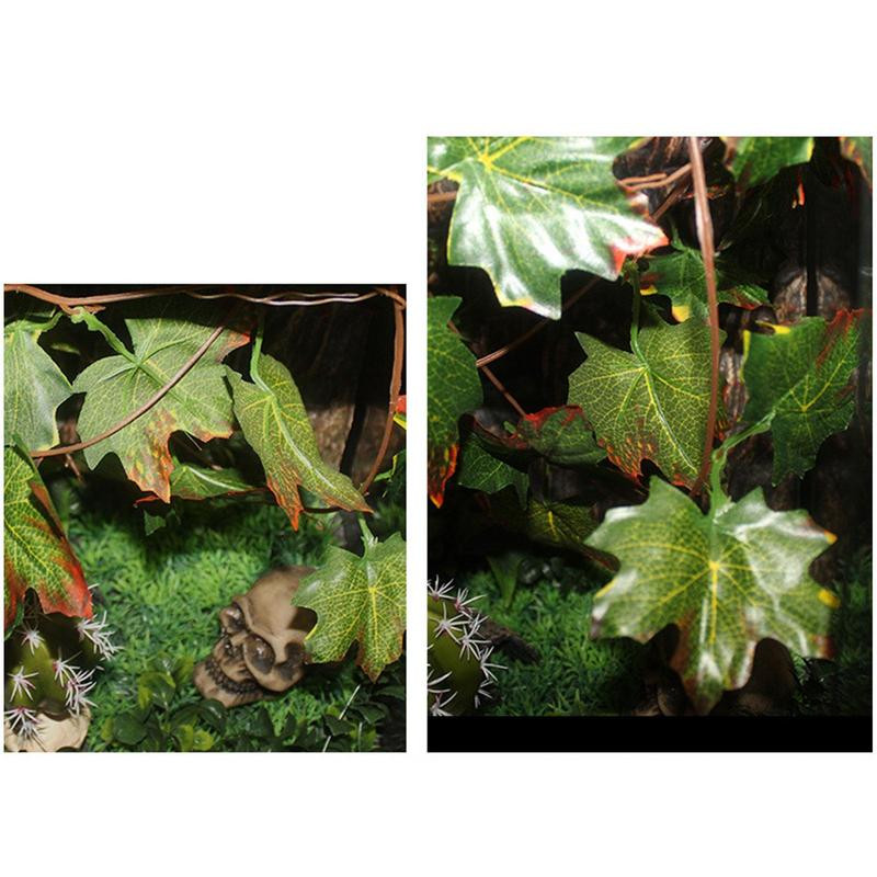 Mesterséges terráriumi növények mesterséges levelek trópusi növények szőlő tartályos levelek dekor valósághű vízálló növények tartályos élőhely