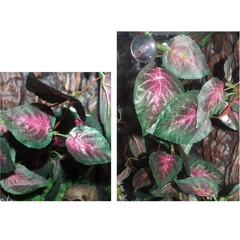 Mesterséges terráriumi növények mesterséges levelek trópusi növények szőlő tartályos levelek dekor valósághű vízálló növények tartályos élőhely