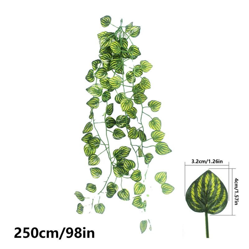 Mesterséges terráriumi növények mesterséges levelek trópusi növények szőlő tartályos levelek dekor valósághű vízálló növények tartályos élőhely