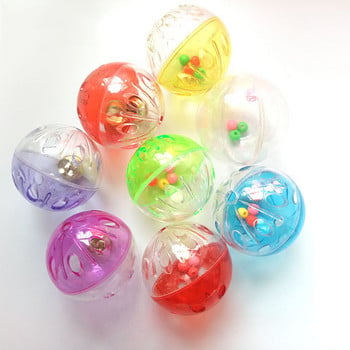 1PCS Cat Ball Toys Пластмасова лека цветна котешка играчка за звънец Kitten Chew Toys Chase Ball For Interactive Kitten Exercise Toy