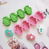 3D lótusz bergamott virág, kézzel készített szappan szilikon forma DIY kéz Fatima tortaforma gyertya kristály epoxi forma tortadísz