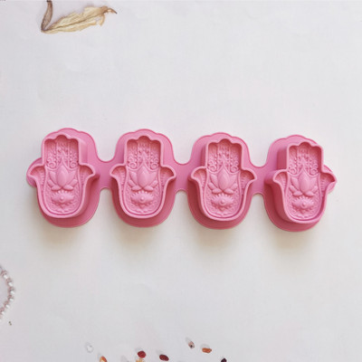 3D lótusz bergamott virág, kézzel készített szappan szilikon forma DIY kéz Fatima tortaforma gyertya kristály epoxi forma tortadísz