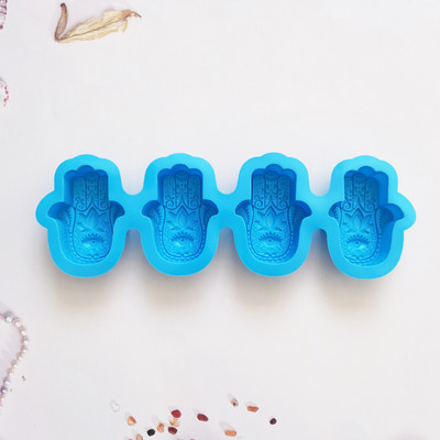 3D lótusz bergamott virág, kézzel készített szappan szilikon forma DIY kéz Fatima tortaforma gyertya kristály epoxi forma tortadísz