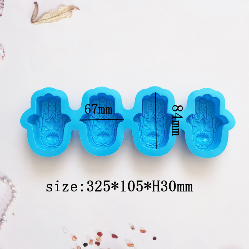 3D lótusz bergamott virág, kézzel készített szappan szilikon forma DIY kéz Fatima tortaforma gyertya kristály epoxi forma tortadísz