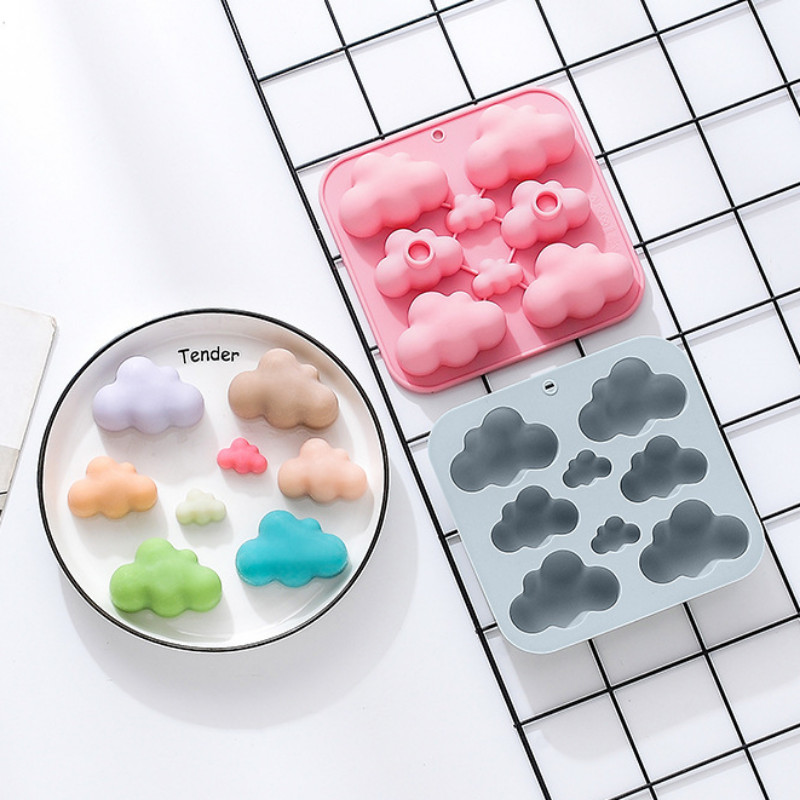 8 üreges rajzfilm felhő szilikon szappan forma barkácsolás gyertyagyanta vakolat készítő készlet csokis keksz torta jégforma lakberendezési ajándék