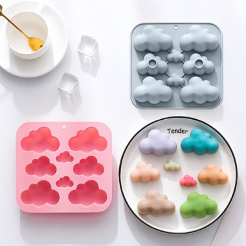 8 üreges rajzfilm felhő szilikon szappan forma barkácsolás gyertyagyanta vakolat készítő készlet csokis keksz torta jégforma lakberendezési ajándék