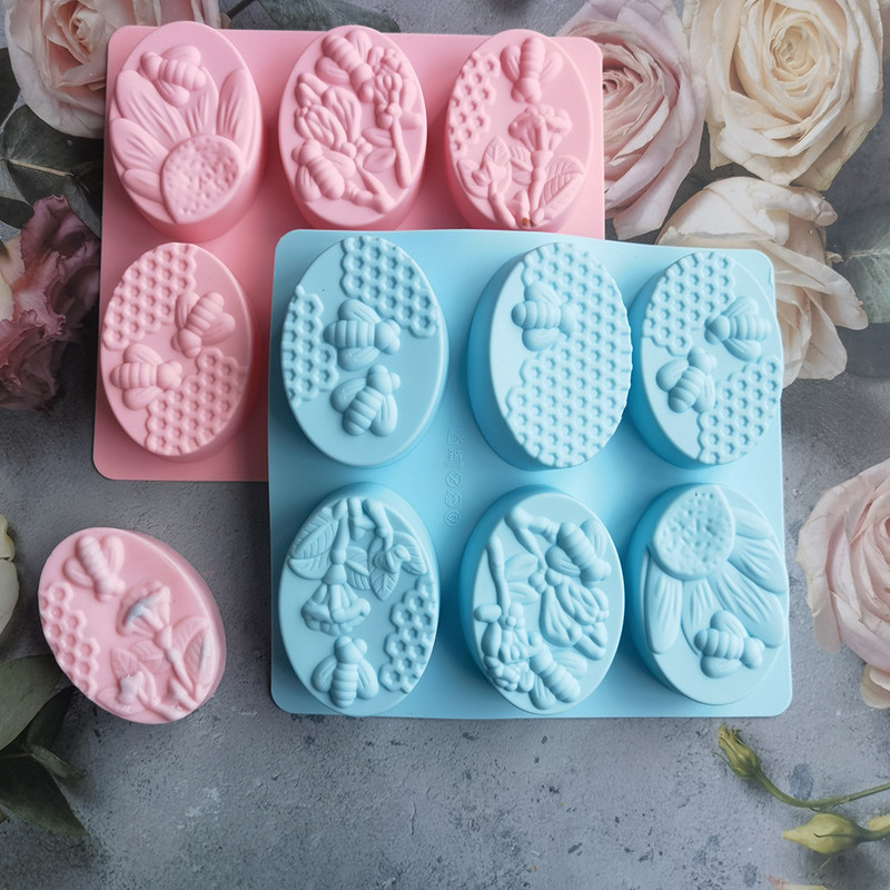 DIY 6 Styles Bee szilikon szappanforma kézzel készített fagylalt zselés puding csokoládé sütéshez többcélú formaszappan sütő kellékek
