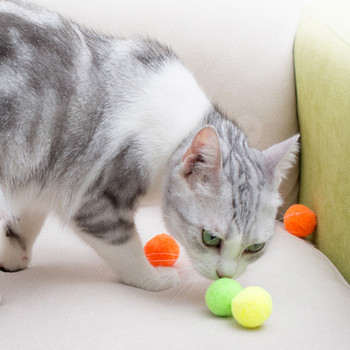10/20/30 Pcs Cute Funny Cat Toys Stretch Λούτρινη Μπάλα Δημιουργική Πολύχρωμη Διαδραστική Cat Pom Pom Chew Εκπαίδευση προϊόντων για κατοικίδια