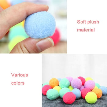 10/20/30 Pcs Cute Funny Cat Toys Stretch Λούτρινη Μπάλα Δημιουργική Πολύχρωμη Διαδραστική Cat Pom Pom Chew Εκπαίδευση προϊόντων για κατοικίδια