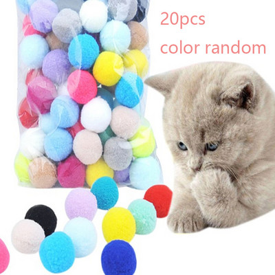 10/20/30 db Aranyos vicces macskajátékok Stretch plüsslabda Kreatív Színes interaktív macska pom pom rágó oktatójáték kisállat termékek