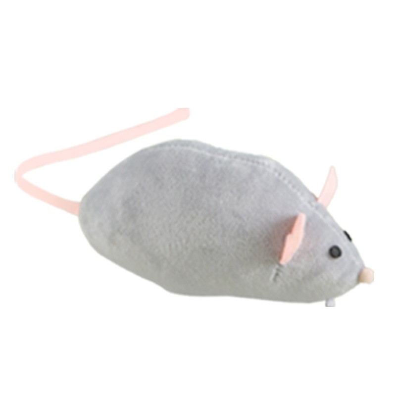 Szimulációs egér macskajáték Vicces puha plüss egérhangú, nyikorgó játék macskáknak karcolás-harapásálló interaktív cica macskamenta játék