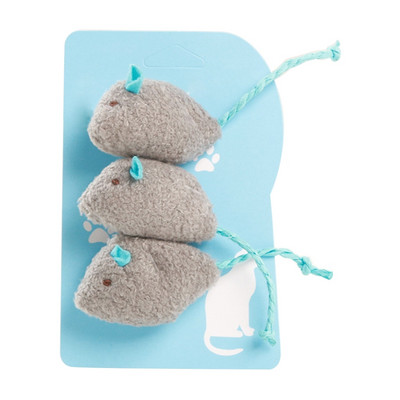 3x Egeres játékok macskáknak Plüss egér Play-Catch interaktív oktatójáték cica P15F számára