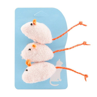 3x Egeres játékok macskáknak Plüss egér Play-Catch interaktív oktatójáték cica P15F számára