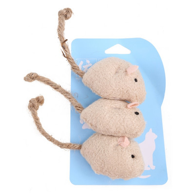 3x Egeres játékok macskáknak Plüss egér Play-Catch interaktív oktatójáték cica P15F számára