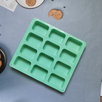 Квадратна силиконова форма за сапун с 12 кухини, свещ, пудинг, бонбони, восък, ароматерапевтична форма, занаятчийска декорация, 3D Направи си сам, ръчно изработен инструмент