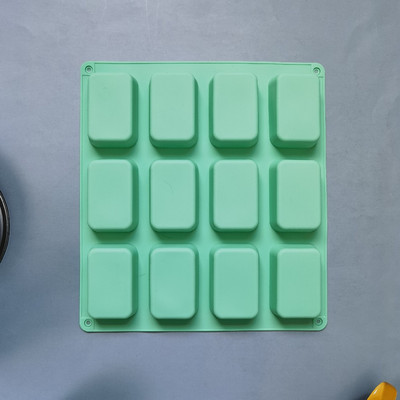 12 τετράγωνο τετράγωνο κοιλότητα φόρμα σιλικόνης κερί πουτίγκα Κερί καραμέλα Καλούπι αρωματοθεραπείας Craft Decorating 3D DIY χειροποίητο εργαλείο κατασκευής