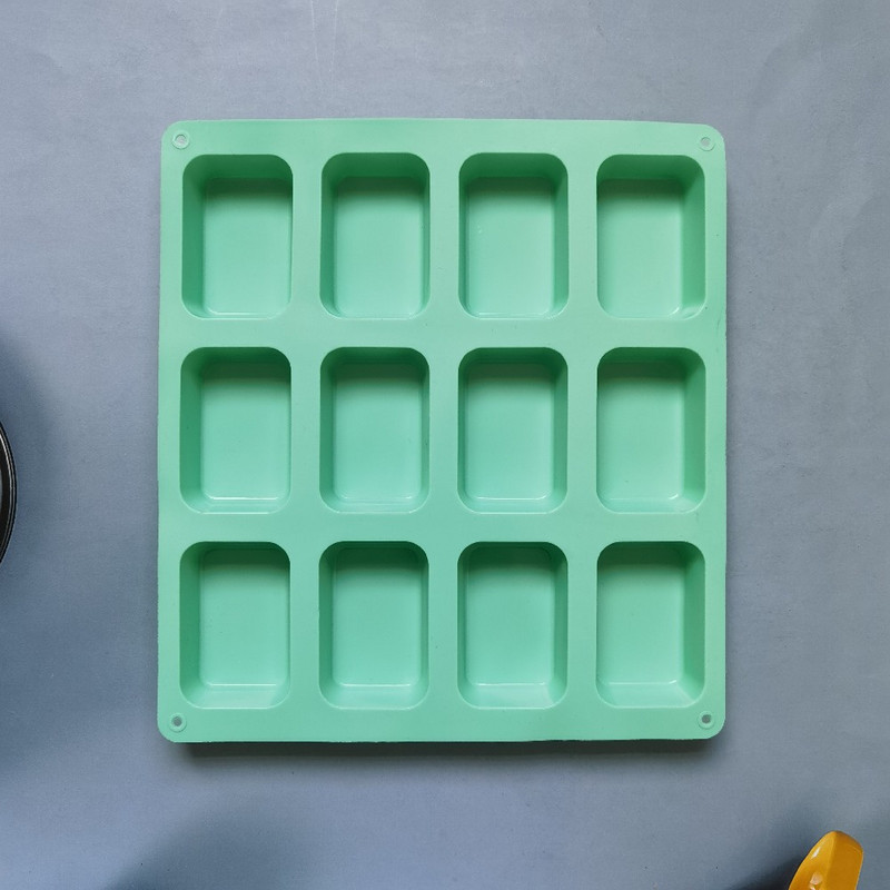 12 üreges négyzet alakú szilikon szappan forma gyertya puding cukorka viasz aromaterápiás forma kézműves díszítő 3D barkács kézi készítő eszköz