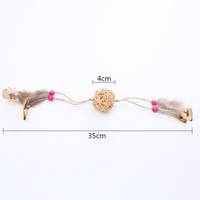 Macskajáték Háziállat Rattan labda Macskajáték Vicces műtollas Macskalabda Önfeledten szórakoztat Cica Interaktív labdajátékkal játszik macskakellékekhez