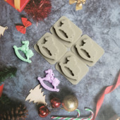 Szilikon 4 üregű trójai faló alakú aromaterápiás forma, kézzel készített eszközök parfümszappan gyanta kézművességhez