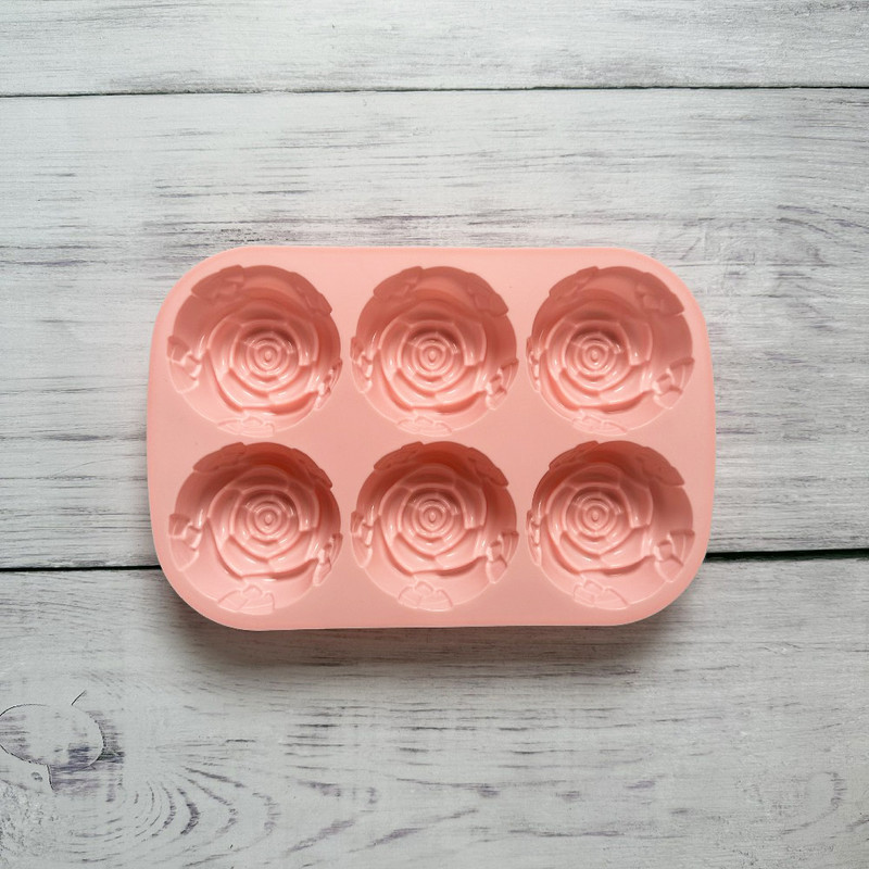 Szilikon formák szappanokhoz 6 lyukú virág rózsa torta fagylalt csokoládé forma szappan 3D cupcake sütőedény Sütő torta tepsi muffin forma