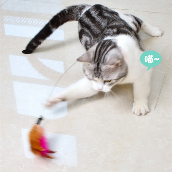 Διαδραστικά παιχνίδια για γάτες Αστείο ραβδί τρέιζερ με φτερά με κολάρο κατοικίδιων με καμπάνα Γατάκι που παίζει ραβδί τρέιλερ Παιχνίδια εκπαίδευσης για γάτες Προμήθειες