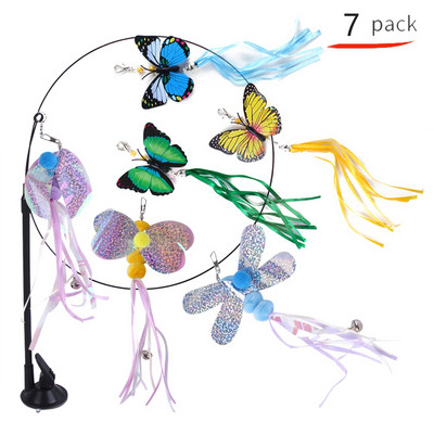 Interaktív macskajáték vicces szimulációs tollmadár harangmacska-bottal játék cicák számára kötekedő pálca játék macska kellékek