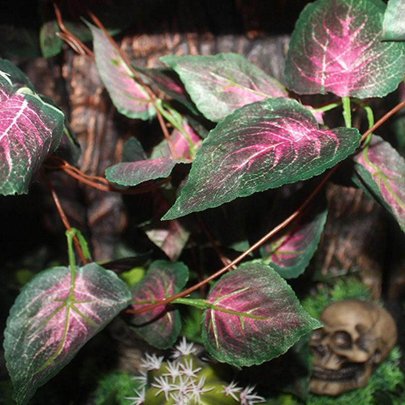 Mesterséges hüllő növények Mesterséges levelek trópusi növények szőlő tartályos levelek dekor valósághű vízálló növények tartályos élőhely