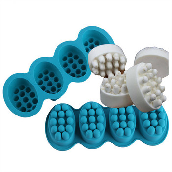 Нови 3D ръчно изработени силиконови форми за сапун Масажна терапевтична лента Формовъчна тава Инструменти за форми Направи си сам Сапуни с овална форма Смола Занаяти