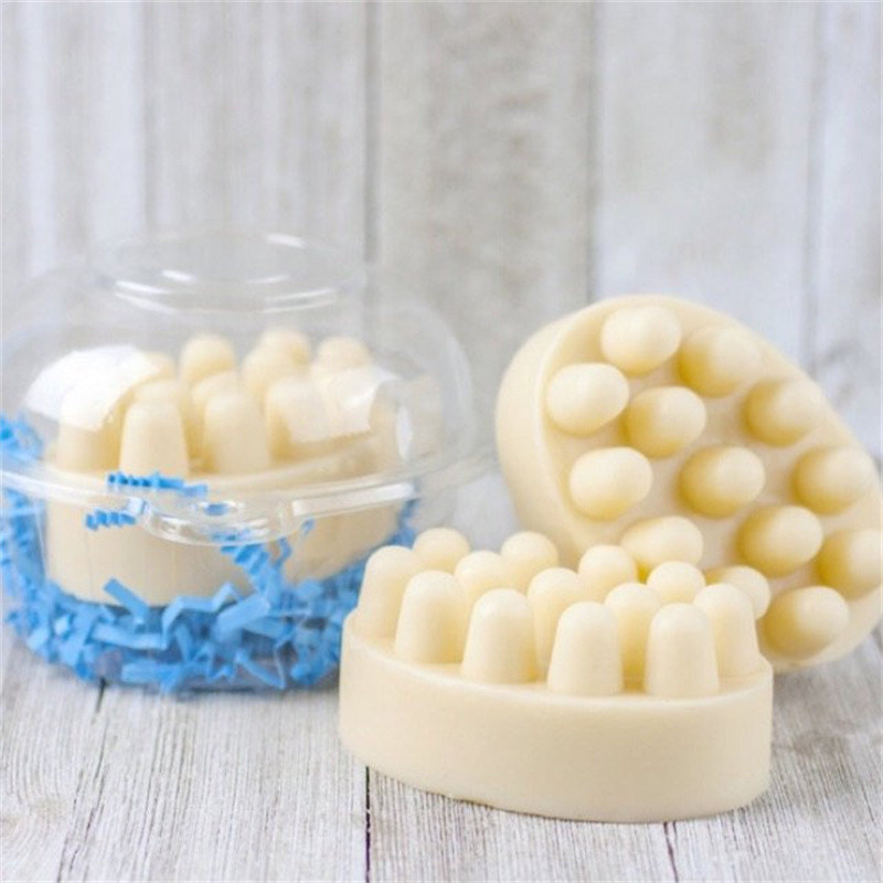 Új 3D kézzel készített szilikon szappan formák Masszázs terápia bár formázó tálca forma szerszámok barkács ovális formájú szappanok gyanta kézművesség