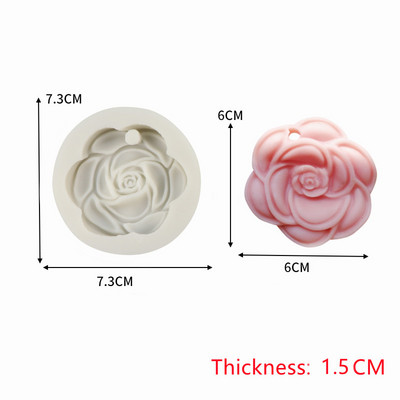Virág Medál Szilikon Penész Rózsa Gyertya Aroma Szójabab Viasz Gipsz Szappan Autó Akasztó Ajándékok Sütés Torta Dekor Ruházat Illat