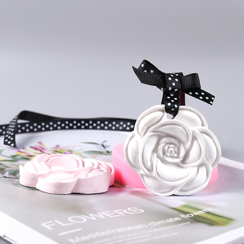 Virág Medál Szilikon Penész Rózsa Gyertya Aroma Szójabab Viasz Gipsz Szappan Autó Akasztó Ajándékok Sütés Torta Dekor Ruházat Illat