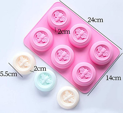 6 auku Mesilaste muster Silikoonist seebivormid DIY seebi valmistamise komplektid Käsitsi valmistatud küünlakoogi šokolaadivahuvorm Kodu käsitöökaunistus
