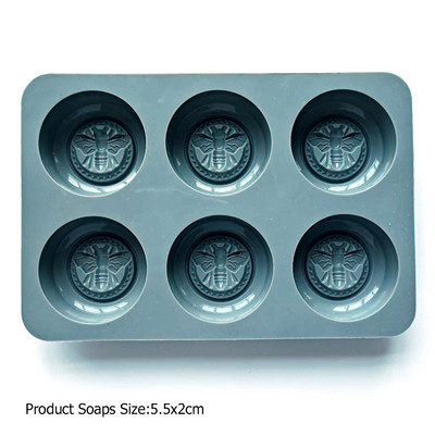 6 auku Mesilaste muster Silikoonist seebivormid DIY seebi valmistamise komplektid Käsitsi valmistatud küünlakoogi šokolaadivahuvorm Kodu käsitöökaunistus