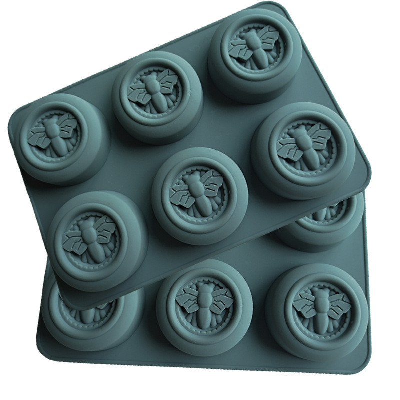 6 auku Mesilaste muster Silikoonist seebivormid DIY seebi valmistamise komplektid Käsitsi valmistatud küünlakoogi šokolaadivahuvorm Kodu käsitöökaunistus