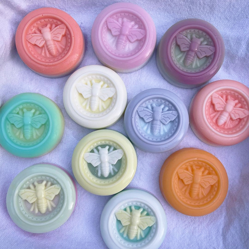 6 auku Mesilaste muster Silikoonist seebivormid DIY seebi valmistamise komplektid Käsitsi valmistatud küünlakoogi šokolaadivahuvorm Kodu käsitöökaunistus