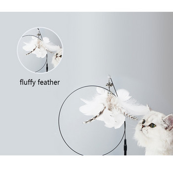 Cat Teaser Simulation Bird Interactive Toy Funny Feather Bird with Bell για γατάκι που παίζει ραβδί με αξεσουάρ Sucker Toy Cat