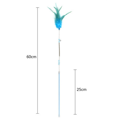 Vicces cica macska teaser interaktív játékrúd csengővel és tollas játékok macskáknak teaser interaktív játékrúd kisállat macskák játékbot