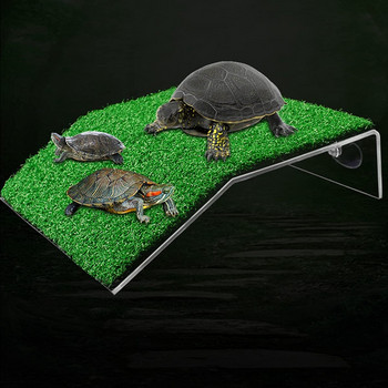 Платформа за греене на тревна костенурка Платформа за греене на тревна костенурка, симулационна рампа за тревна костенурка за аквариум с костенурка, влечуго