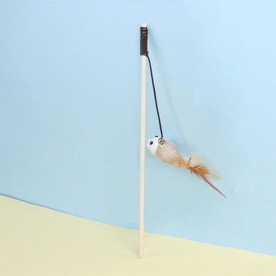 Macskatoll egér Vicces bot csengővel, lógó műegerekkel kötekedik, szórakoztató cicabotos játék Interaktív horgászbot macskáknak