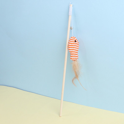 Macskatoll egér Vicces bot csengővel, lógó műegerekkel kötekedik, szórakoztató cicabotos játék Interaktív horgászbot macskáknak