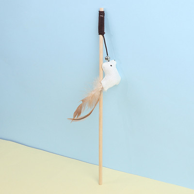 Macskatoll egér Vicces bot csengővel, lógó műegerekkel kötekedik, szórakoztató cicabotos játék Interaktív horgászbot macskáknak