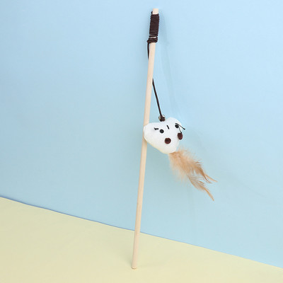 Macskatoll egér Vicces bot csengővel, lógó műegerekkel kötekedik, szórakoztató cicabotos játék Interaktív horgászbot macskáknak