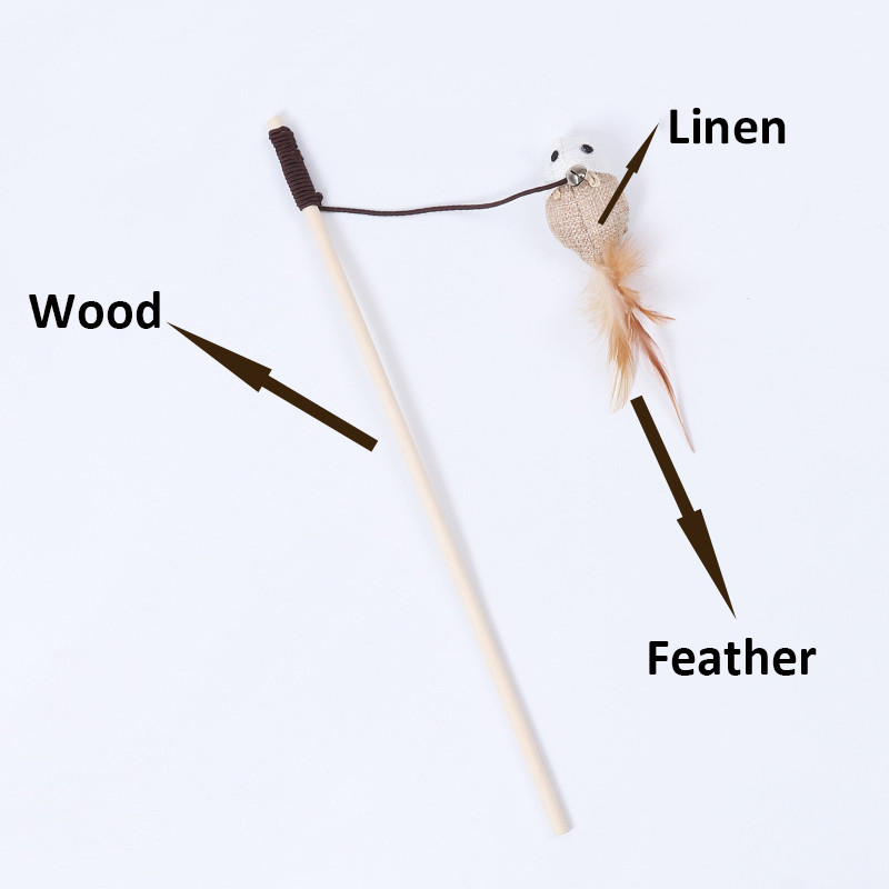 Macskatoll egér Vicces bot csengővel, lógó műegerekkel kötekedik, szórakoztató cicabotos játék Interaktív horgászbot macskáknak