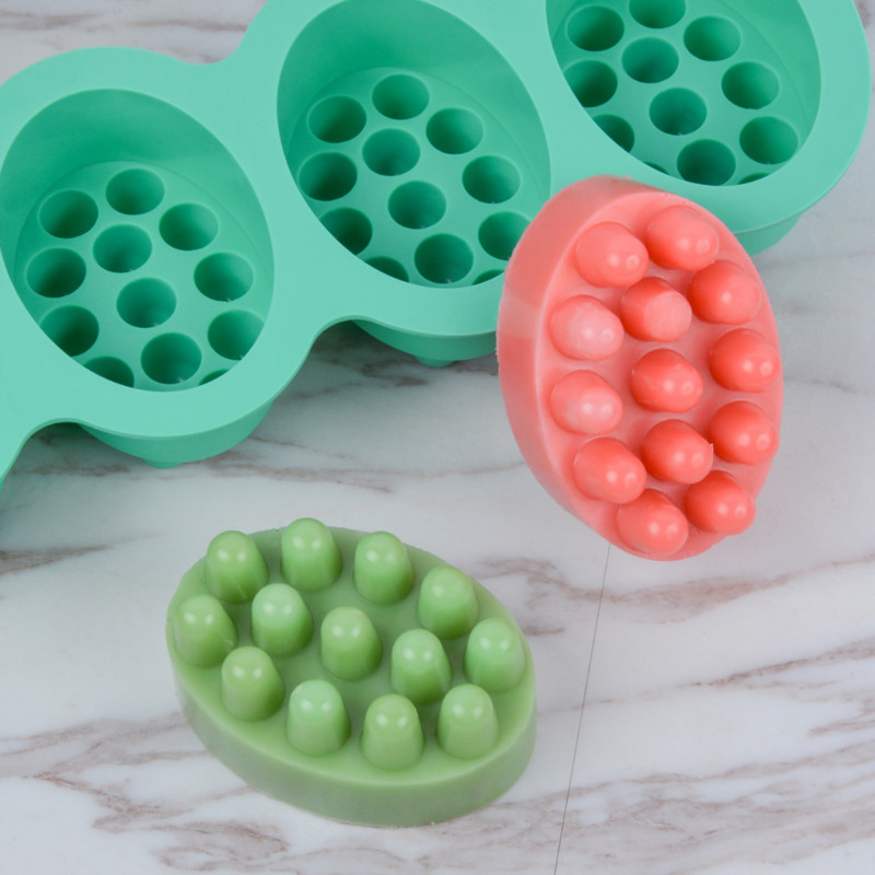 4 lyukú ovális masszírozó szappan szilikon forma barkácsolás többüregű geometriájú kerek gyertya gyanta készítő eszköz torta sütőforma karácsonyi ajándék