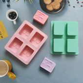 Szilikon szappanforma DIY kézzel készített kézműves 3D szappanforma szilikon fa alakú négyszögletes 4 formájú szappanforma szappankészítéshez