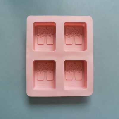 Szilikon szappanforma DIY kézzel készített kézműves 3D szappanforma szilikon fa alakú négyszögletes 4 formájú szappanforma szappankészítéshez