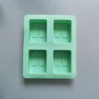 Szilikon szappanforma DIY kézzel készített kézműves 3D szappanforma szilikon fa alakú négyszögletes 4 formájú szappanforma szappankészítéshez
