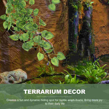 Κέλυφος Fake Vine Plants Gecko Tank Artificial Leaves Decor Amphipod Imitated Terrarium Landscape Climb Lizards Geckos Cage
