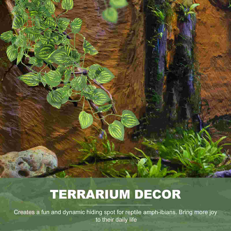 Shell netikri vynmedžiai augalai Gecko Tank Dirbtiniai lapai Dekoras Amfipodas Imituotas Terariumas Kraštovaizdis Lipti Driežai Gekonų narvas