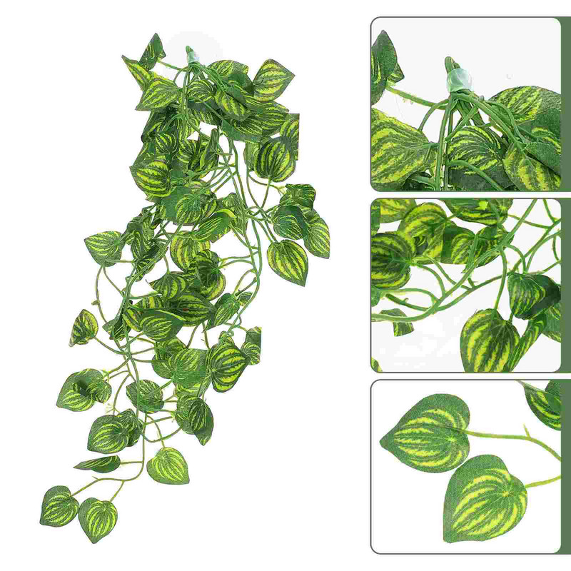 Shell netikri vynmedžiai augalai Gecko Tank Dirbtiniai lapai Dekoras Amfipodas Imituotas Terariumas Kraštovaizdis Lipti Driežai Gekonų narvas